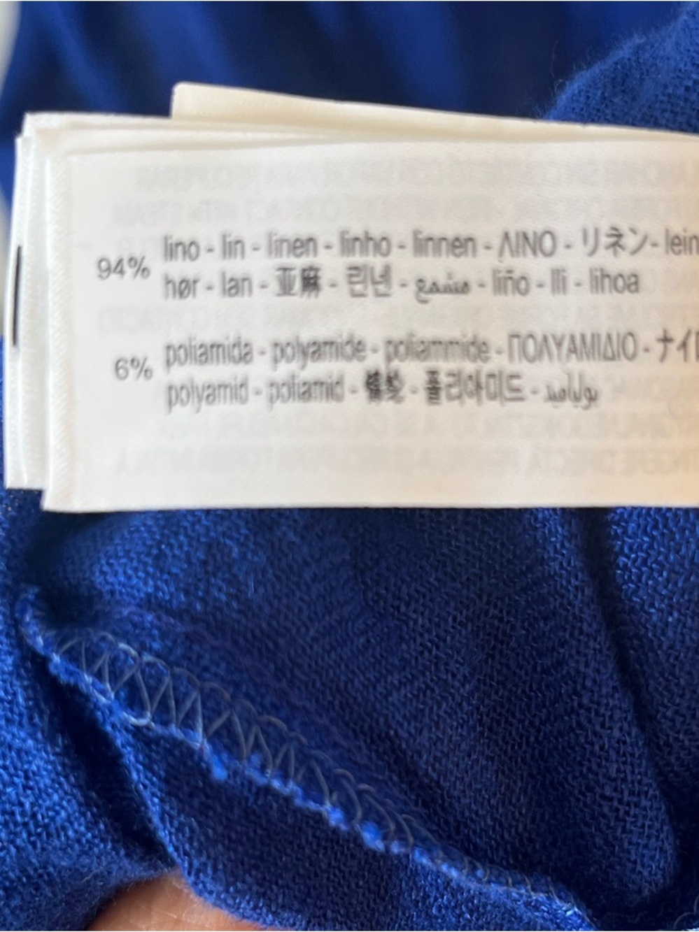 NWOT Zara ZW Collection Halter Maxi Deep V Linen Dress | Cobalt Blue - Picture 8 of 8